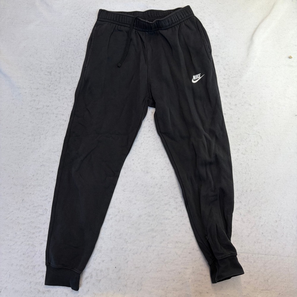 Nike Jogger Sweatpants Mens Small Black Fleece Cuffed Drawstring